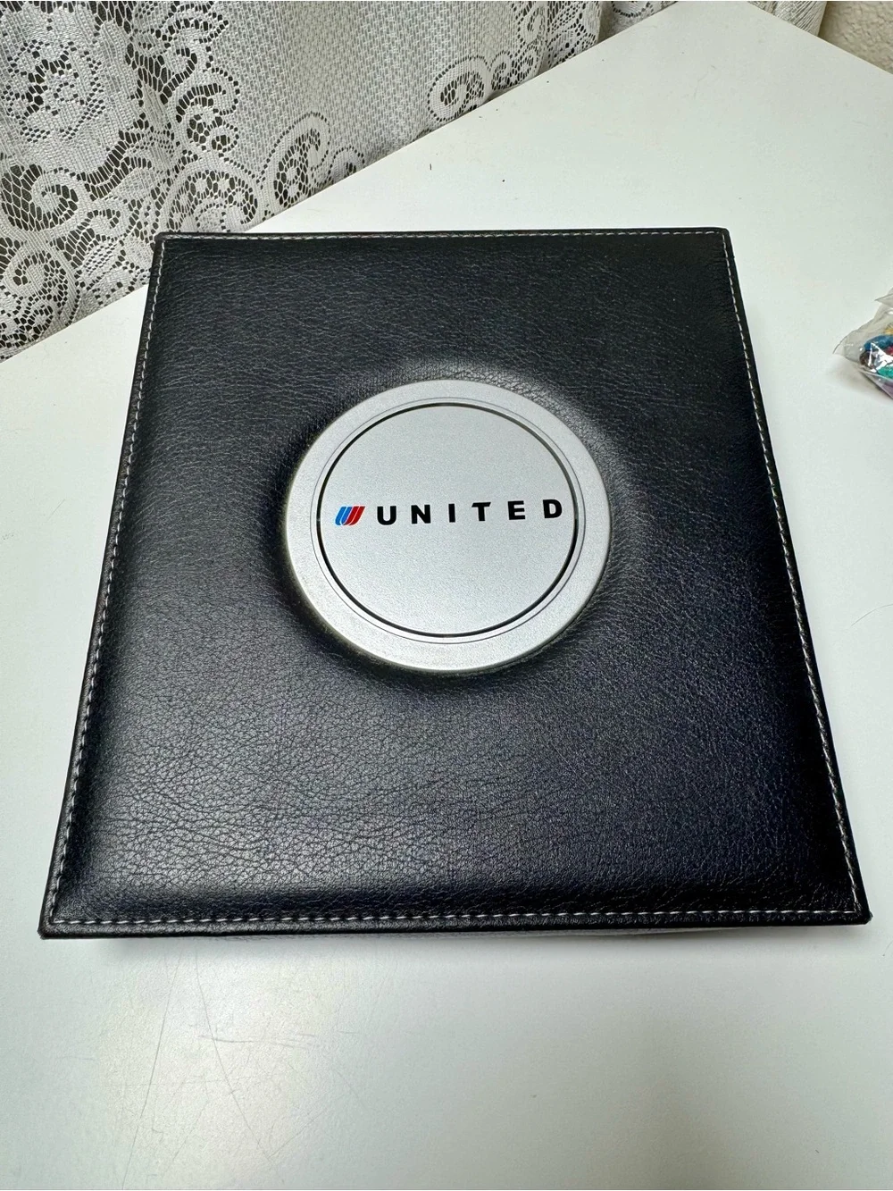Vintage United Airlines Executive Office Desk Set & Case. Retro Aviation Decor